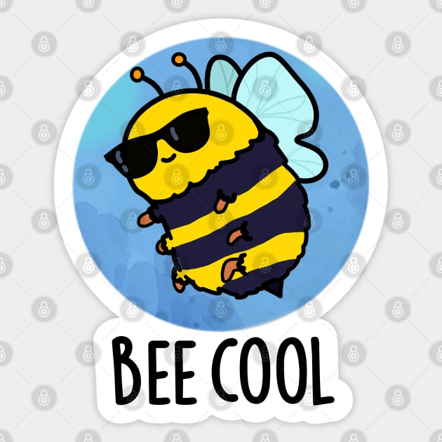 Bee Cool Cute Insect Bee Pun Sticker by punnybone